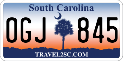 SC license plate OGJ845