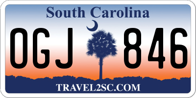 SC license plate OGJ846