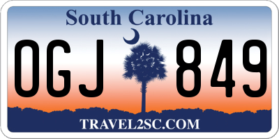 SC license plate OGJ849