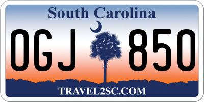 SC license plate OGJ850