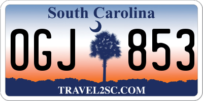 SC license plate OGJ853