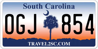 SC license plate OGJ854