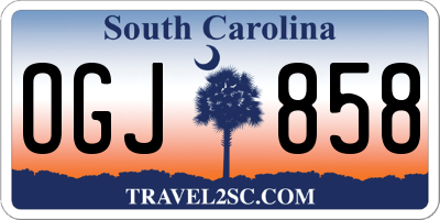 SC license plate OGJ858