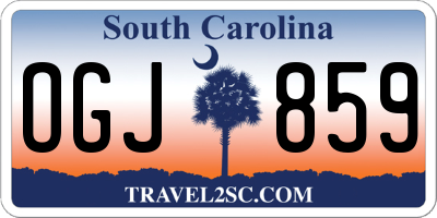 SC license plate OGJ859