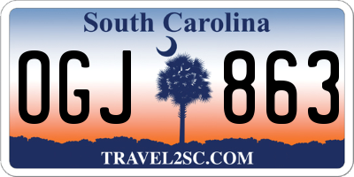 SC license plate OGJ863
