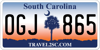 SC license plate OGJ865