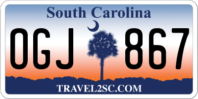 SC license plate OGJ867
