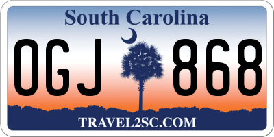 SC license plate OGJ868