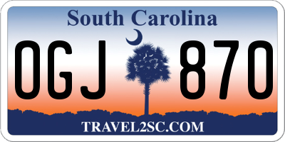 SC license plate OGJ870