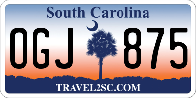 SC license plate OGJ875