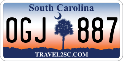 SC license plate OGJ887