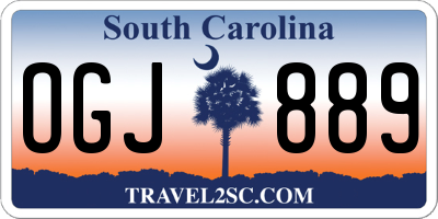 SC license plate OGJ889