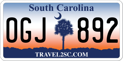 SC license plate OGJ892