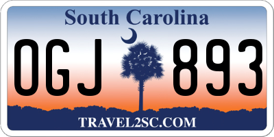 SC license plate OGJ893
