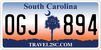 SC license plate OGJ894