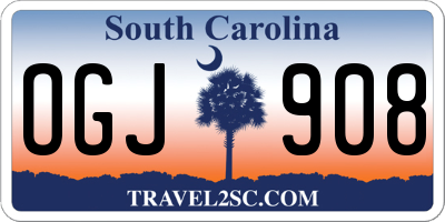 SC license plate OGJ908