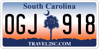 SC license plate OGJ918