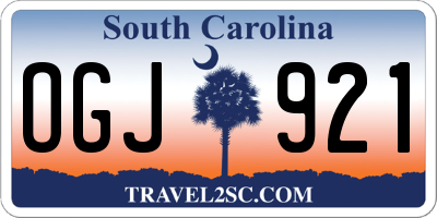 SC license plate OGJ921