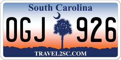 SC license plate OGJ926