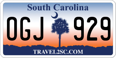 SC license plate OGJ929