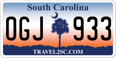 SC license plate OGJ933