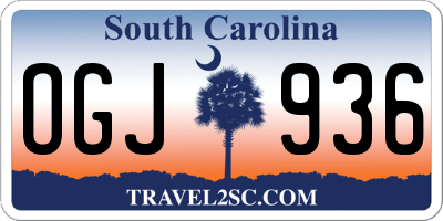 SC license plate OGJ936