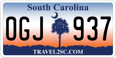 SC license plate OGJ937