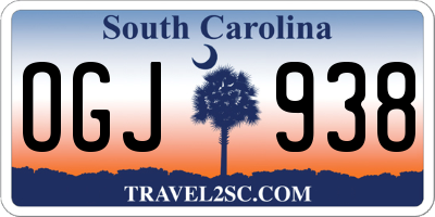SC license plate OGJ938