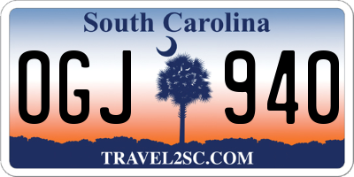 SC license plate OGJ940