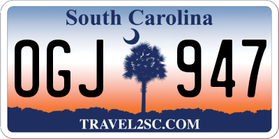 SC license plate OGJ947