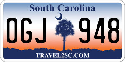 SC license plate OGJ948