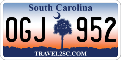 SC license plate OGJ952