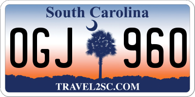 SC license plate OGJ960