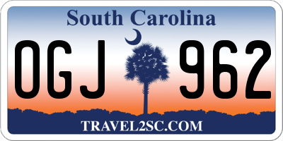 SC license plate OGJ962
