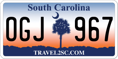 SC license plate OGJ967