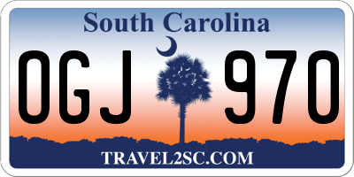 SC license plate OGJ970