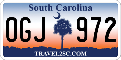 SC license plate OGJ972