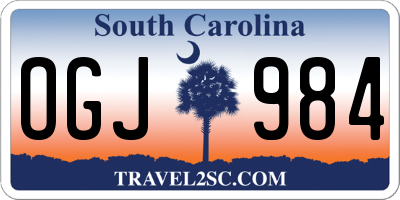 SC license plate OGJ984