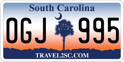 SC license plate OGJ995