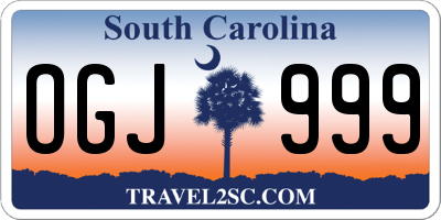 SC license plate OGJ999