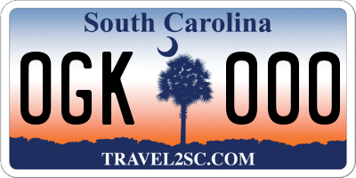 SC license plate OGK000
