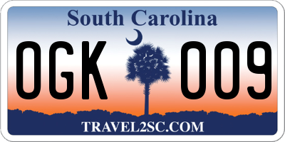 SC license plate OGK009