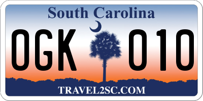 SC license plate OGK010