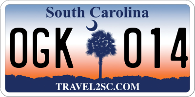 SC license plate OGK014