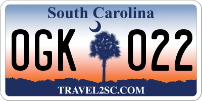 SC license plate OGK022