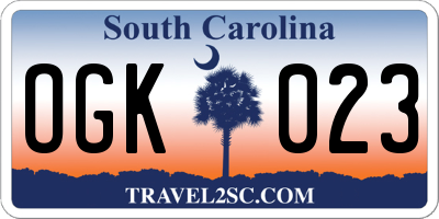 SC license plate OGK023