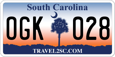 SC license plate OGK028