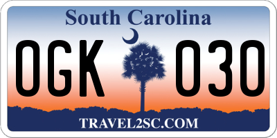 SC license plate OGK030