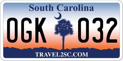 SC license plate OGK032
