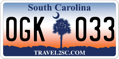 SC license plate OGK033